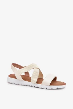 Klasyczne Sandały Damskie Wsuwane Jasnobeżowe Norina