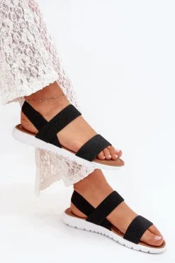 Klasyczne Sandały Damskie Wsuwane Czarne Felira