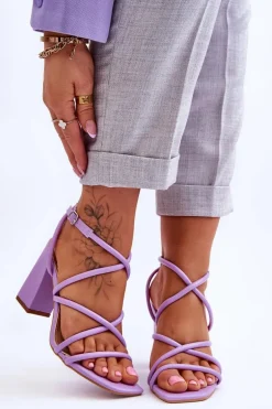 Klasyczne Sandały Na Obcasie Fioletowe Lucetta
