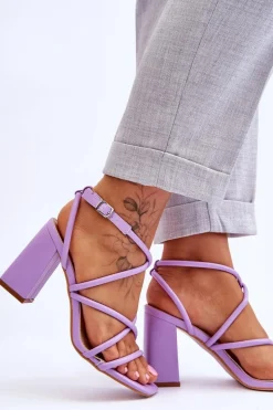 Klasyczne Sandały Na Obcasie Fioletowe Lucetta
