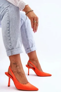 Klasyczne Szpilki W Szpic Neonowy Pomarańcz Whitley