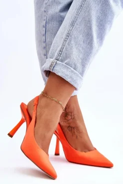 Klasyczne Szpilki W Szpic Neonowy Pomarańcz Whitley