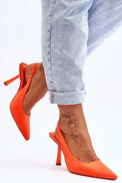 Klasyczne Szpilki W Szpic Neonowy Pomarańcz Whitley