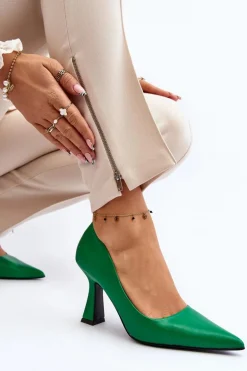 Klasyczne Szpilki W Szpic Zielone Delimena