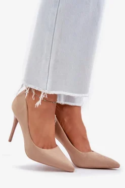 Klasyczne Szpilki Z Eko Zamszu Beżowe Navinda