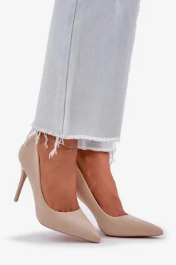 Klasyczne Szpilki Z Eko Zamszu Jasnobeżowe Navinda