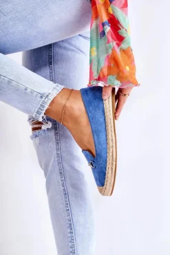 Klasyczne Wsuwane Damskie Espadryle Niebieskie Oresa
