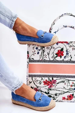 Klasyczne Wsuwane Damskie Espadryle Niebieskie Oresa