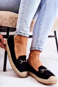 Klasyczne Wsuwane Damskie Espadryle Czarne Oresa