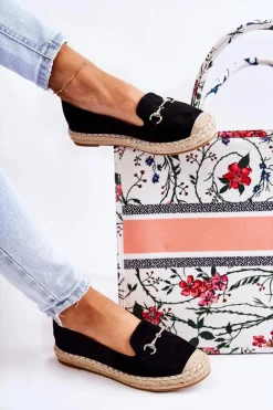 Klasyczne Wsuwane Damskie Espadryle Czarne Oresa