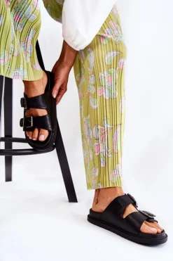 Klasyczne Wsuwane Klapki Damskie Czarne Weston