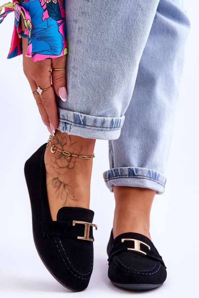 Klasyczne Wsuwane Mokasyny Czarne Carly