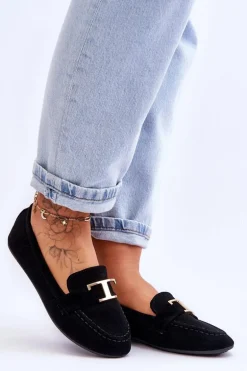 Klasyczne Wsuwane Mokasyny Czarne Carly