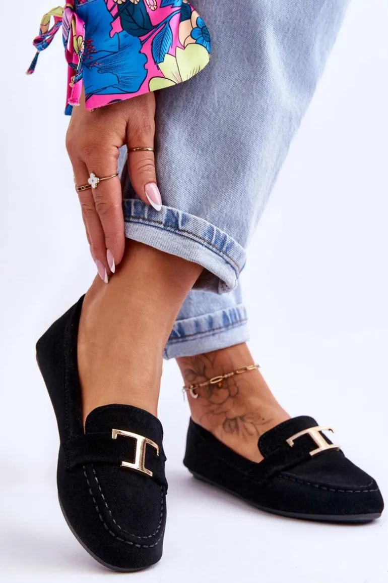 Klasyczne Wsuwane Mokasyny Czarne Carly