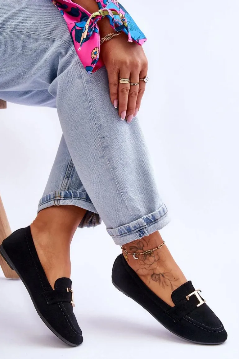 Klasyczne Wsuwane Mokasyny Czarne Carly