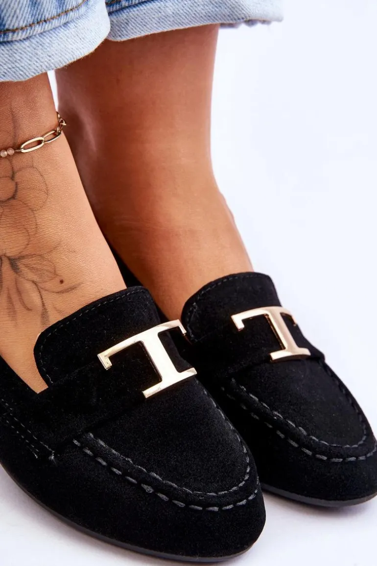 Klasyczne Wsuwane Mokasyny Czarne Carly