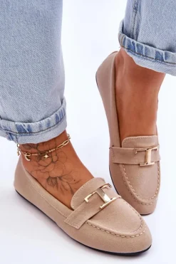 Klasyczne Wsuwane Mokasyny Jasnobeżowe Carly