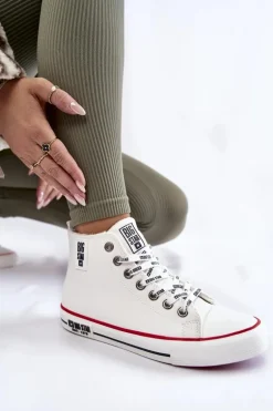 Klasyczne Wysokie Ocieplane Trampki Big Star KK274597 Białe