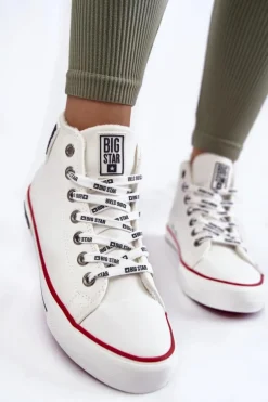 Klasyczne Wysokie Ocieplane Trampki Big Star KK274597 Białe