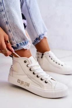Klasyczne Wysokie Trampki Big Star JJ274379 Białe