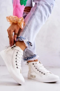 Klasyczne Wysokie Trampki Big Star JJ274379 Białe