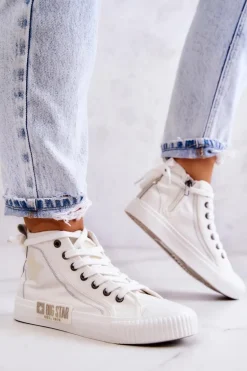 Klasyczne Wysokie Trampki Big Star JJ274379 Białe