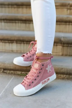 Klasyczne Wysokie Trampki Big Star JJ274382 Różowe