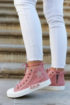 Klasyczne Wysokie Trampki Big Star JJ274382 Różowe