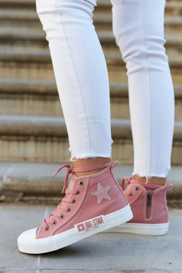 Klasyczne Wysokie Trampki Big Star JJ274382 Różowe