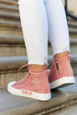 Klasyczne Wysokie Trampki Big Star JJ274382 Różowe