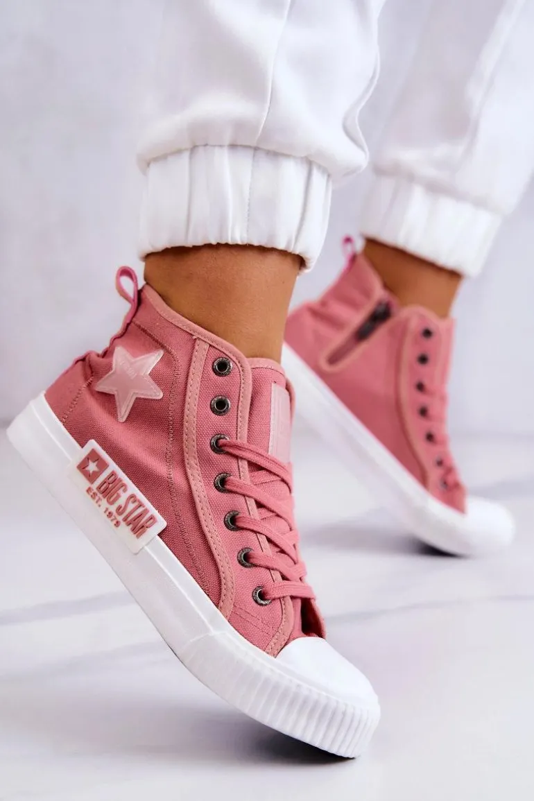 Klasyczne Wysokie Trampki Big Star JJ274382 Różowe