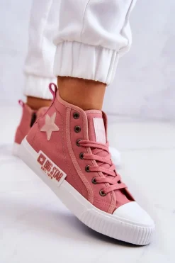 Klasyczne Wysokie Trampki Big Star JJ274382 Różowe
