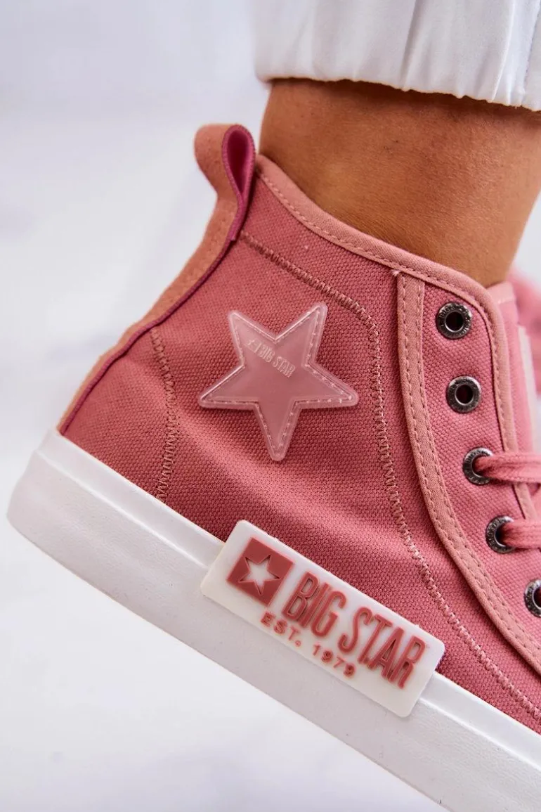 Klasyczne Wysokie Trampki Big Star JJ274382 Różowe
