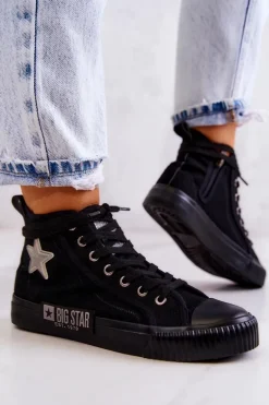 Klasyczne Wysokie Trampki Big Star JJ274380 Czarne