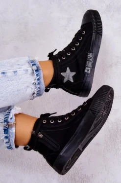 Klasyczne Wysokie Trampki Big Star JJ274380 Czarne