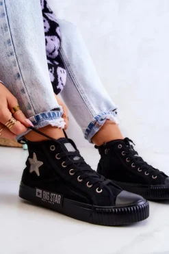 Klasyczne Wysokie Trampki Big Star JJ274380 Czarne