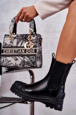 Klasyczne Wysokie Workery Botki Czarne Bassti