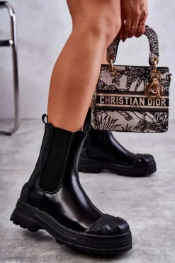 Klasyczne Wysokie Workery Botki Czarne Bassti