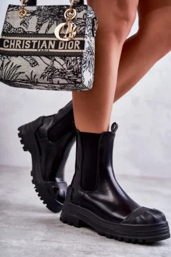 Klasyczne Wysokie Workery Botki Czarne Bassti