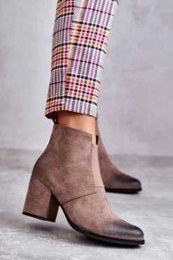 Klasyczne Zamszowe Botki La.Fi 260035DTA-SU Beżowe