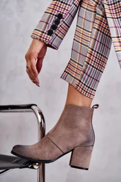 Klasyczne Zamszowe Botki La.Fi 260035DTA-SU Beżowe