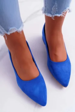 Klasyczne Zamszowe Czółenka Niebieskie Rheya
