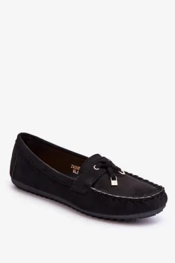 Klasyczne Zamszowe Mokasyny Czarne Good Time