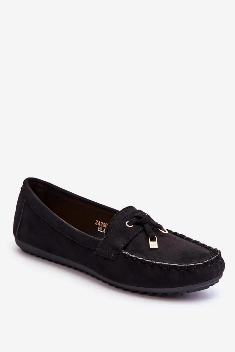 Klasyczne Zamszowe Mokasyny Czarne Good Time