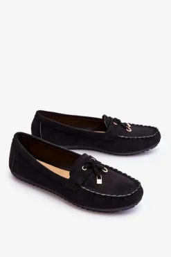 Klasyczne Zamszowe Mokasyny Czarne Good Time