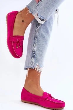 Klasyczne Zamszowe Mokasyny Fuksja Good Time