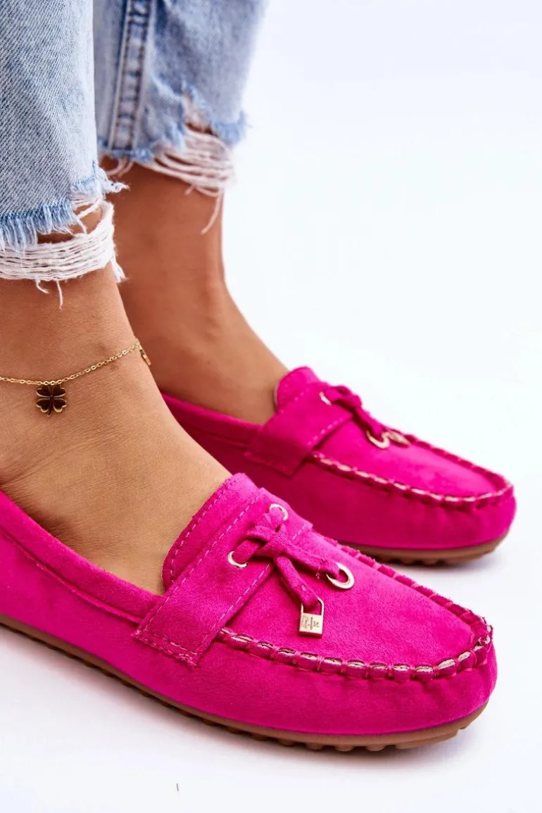 Klasyczne Zamszowe Mokasyny Fuksja Good Time
