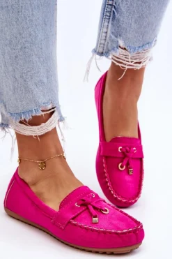 Klasyczne Zamszowe Mokasyny Fuksja Good Time