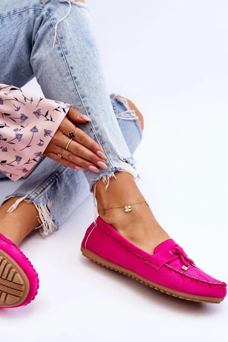 Klasyczne Zamszowe Mokasyny Fuksja Good Time