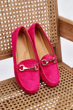Klasyczne Zamszowe Mokasyny Z Ozdobą Fuksja Arla